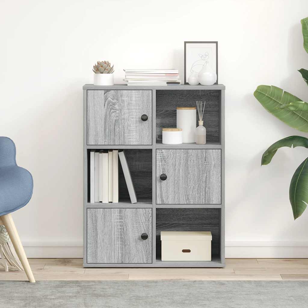 Bookshelf Gray Sonoma 60x24x76.5 cm Wood Material