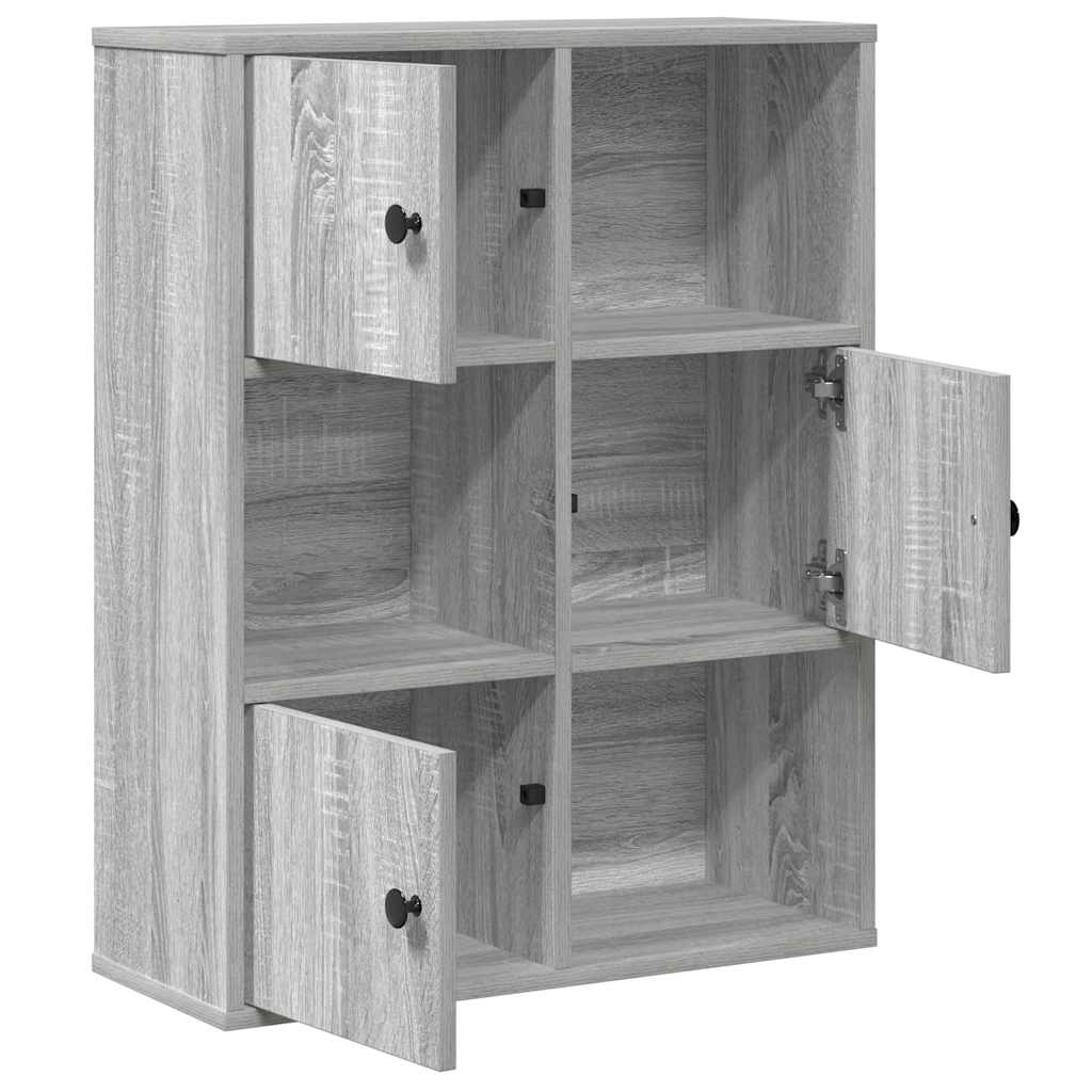 Bücherregal Grau Sonoma 60x24x76,5 cm Holzwerkstoff