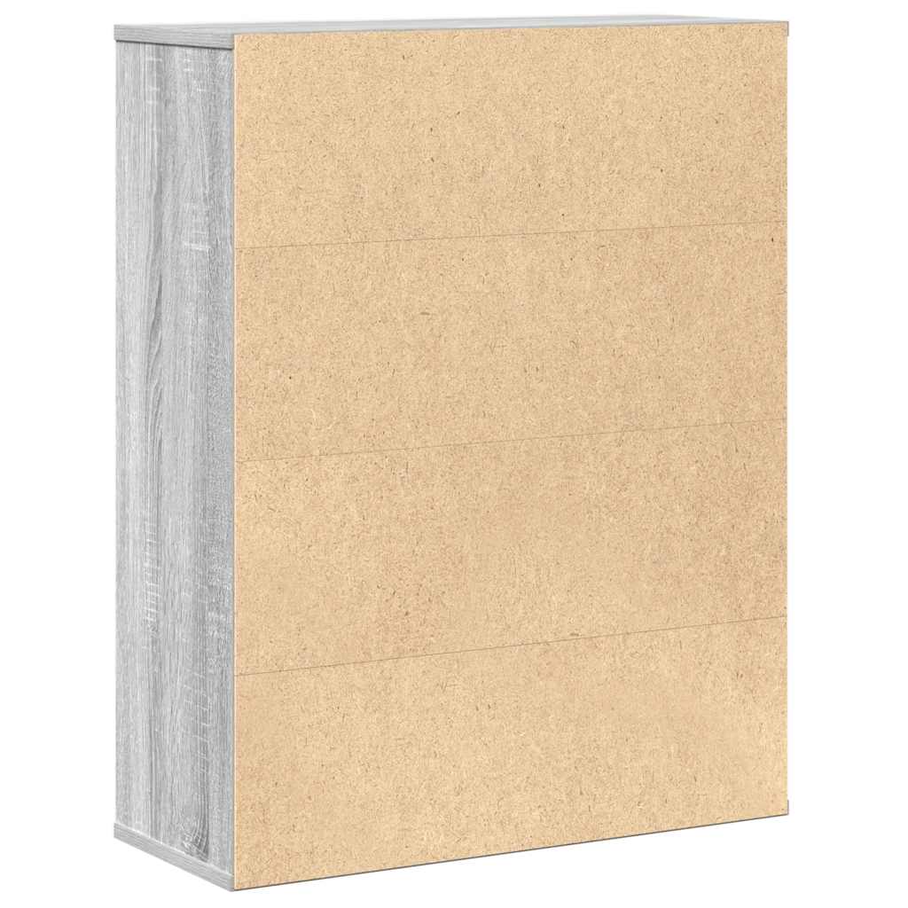 Bücherregal Grau Sonoma 60x24x76,5 cm Holzwerkstoff