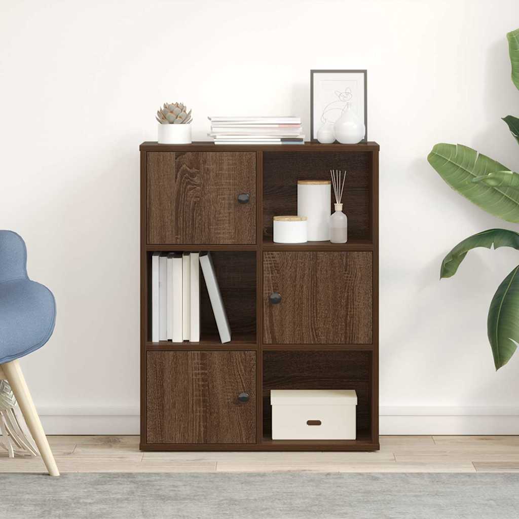 Bookshelf Brown Oak Look 60x24x76.5 cm Wood Material