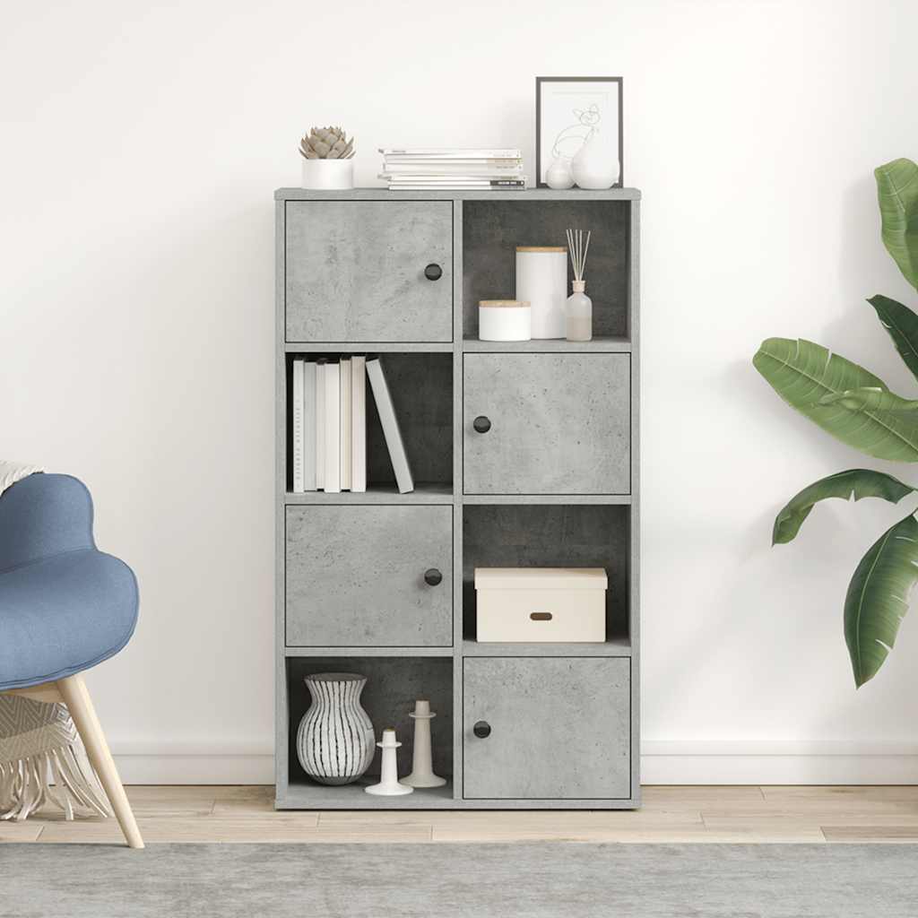 Bookshelf Concrete Grey 60x24x101.5 cm Wood Material