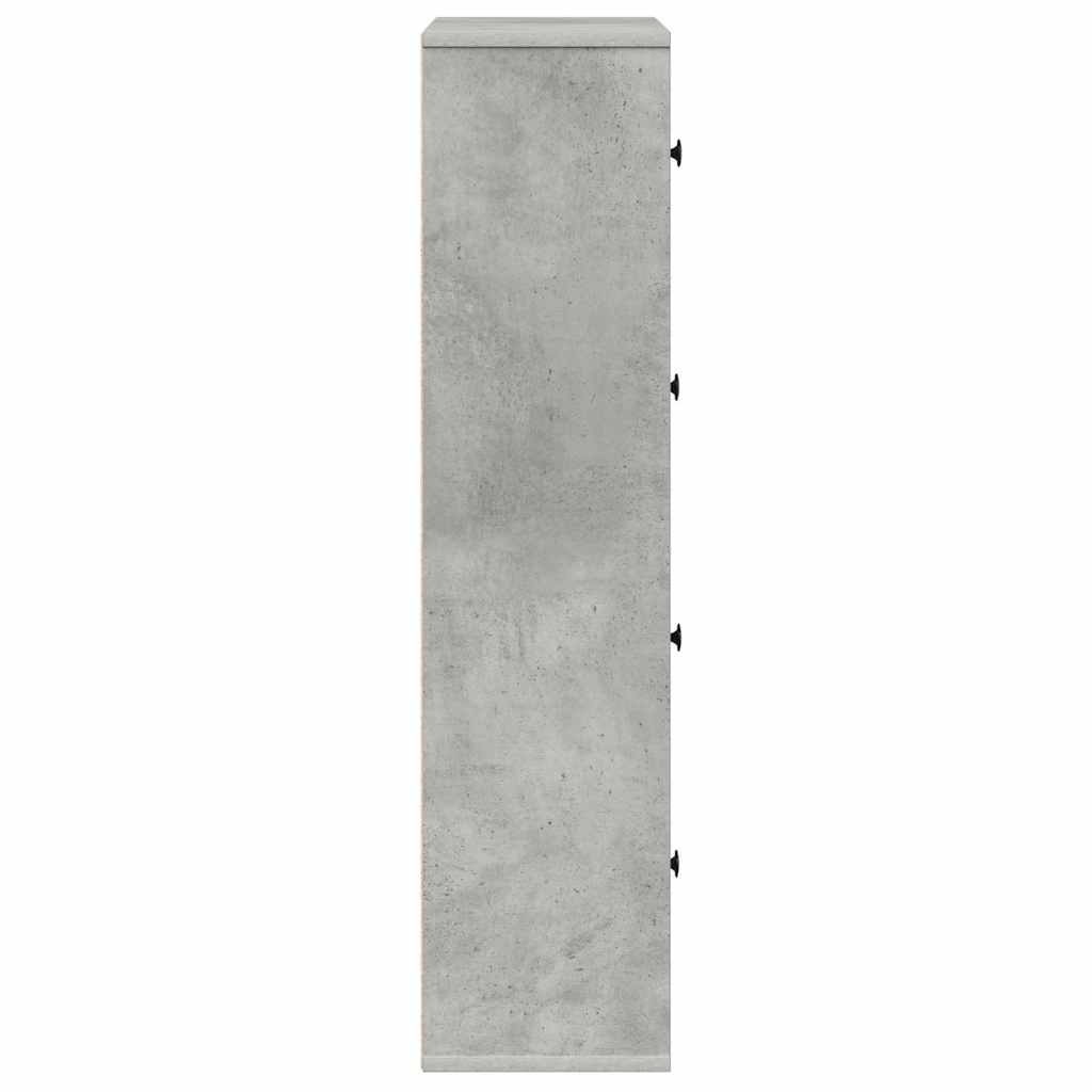 Bookshelf Concrete Grey 60x24x101.5 cm Wood Material