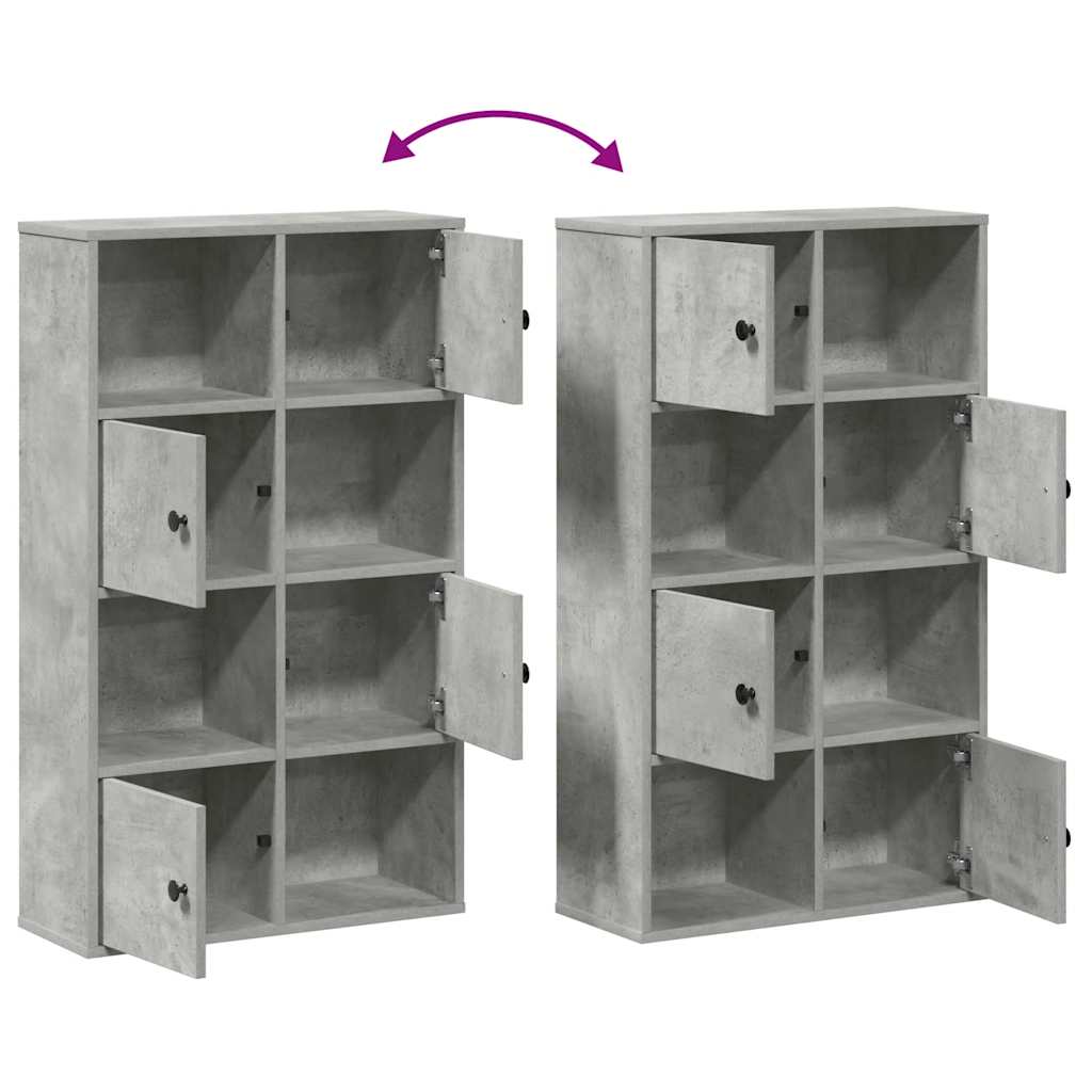 Bookshelf Concrete Grey 60x24x101.5 cm Wood Material