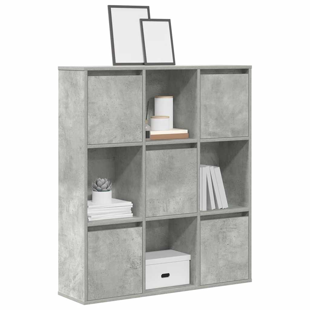 Bookshelf Concrete Grey 89x24x101.5 cm Wood Material