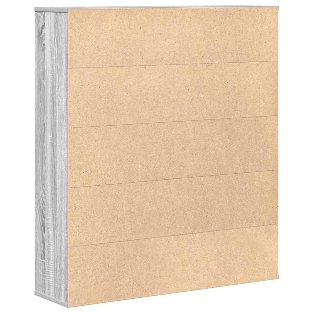 Bücherregal Grau Sonoma 89x24x101,5 cm Holzwerkstoff