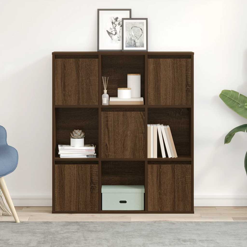 Bookshelf Brown Oak Look 89x24x101.5 cm Wood Material