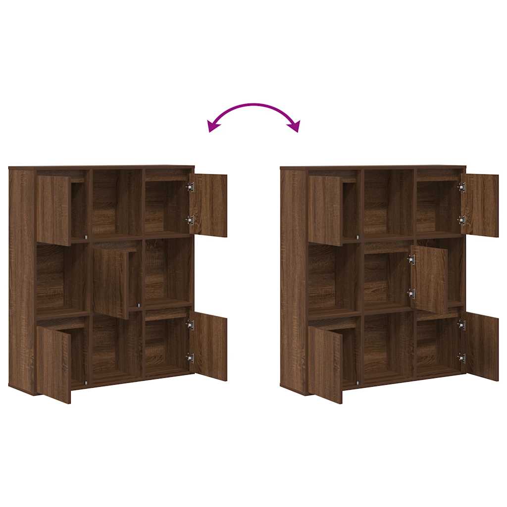 Bookshelf Brown Oak Look 89x24x101.5 cm Wood Material