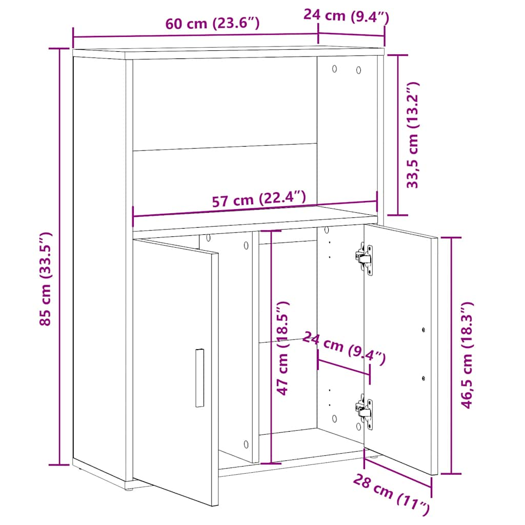 Bücherregal Weiß 60x24x85 cm Holzwerkstoff