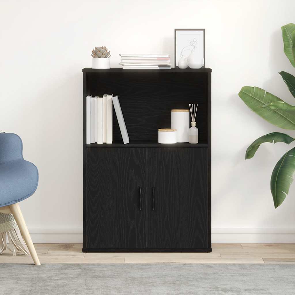 Bookshelf Black Oak Look 60x24x85 cm Wood Material