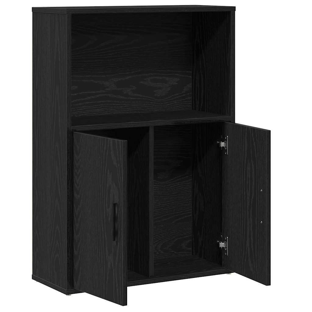 Bookshelf Black Oak Look 60x24x85 cm Wood Material