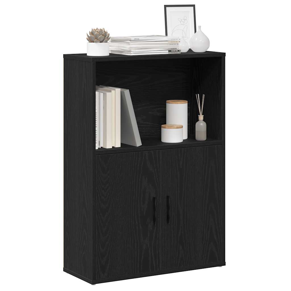 Bookshelf Black Oak Look 60x24x85 cm Wood Material