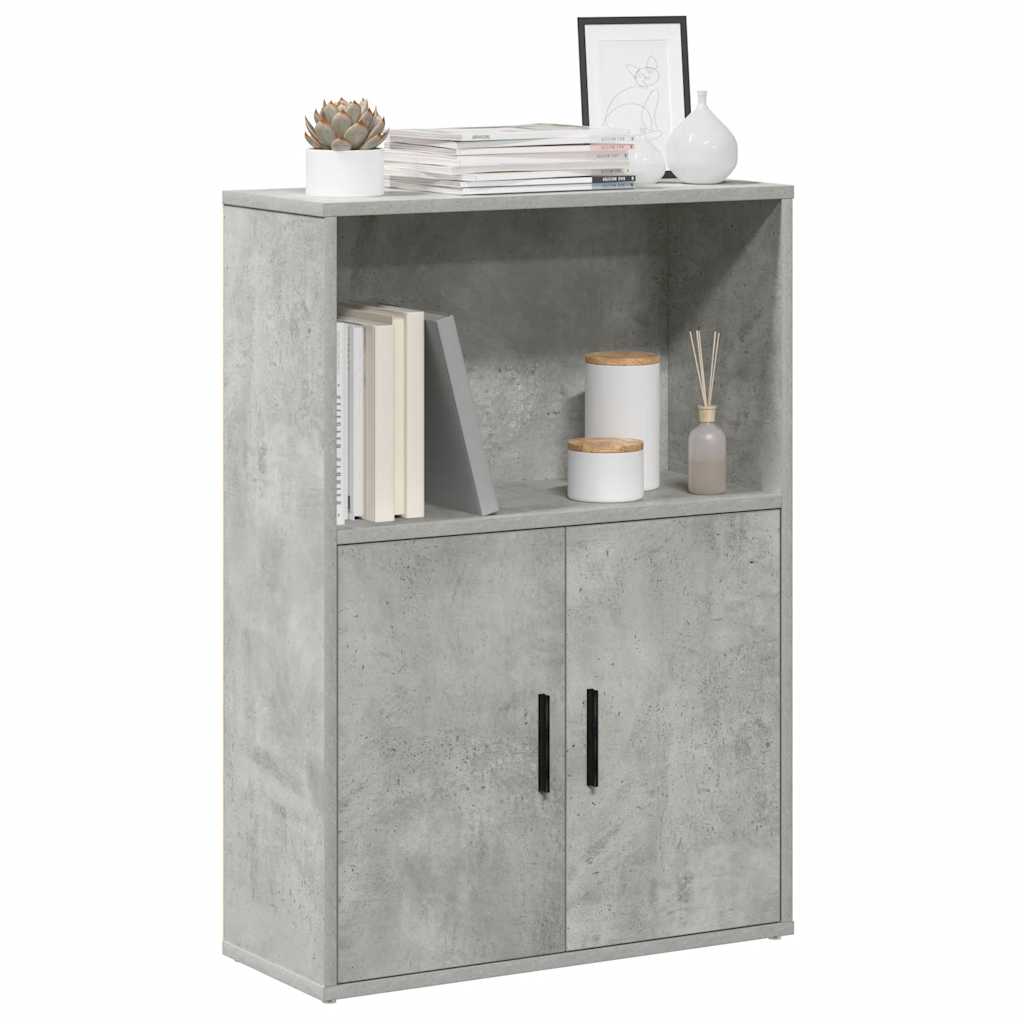 Bookshelf Concrete Grey 60x24x85 cm Wood Material