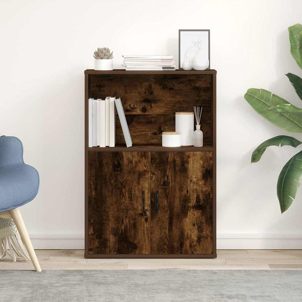 Bookshelf Smoked Oak 60x24x85 cm Wood Material