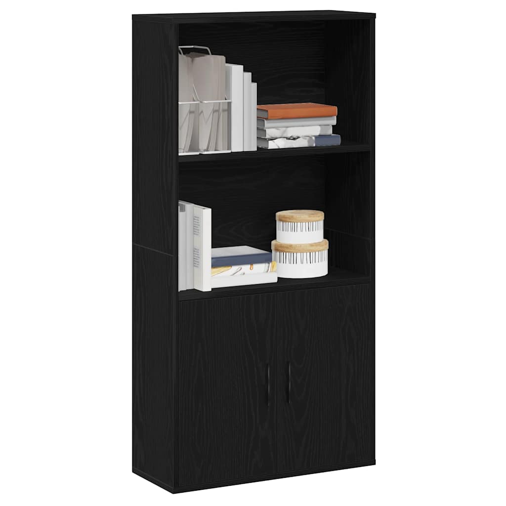 Bücherregal Schwarz Eichen-Optik 60x24x120 cm Holzwerkstoff