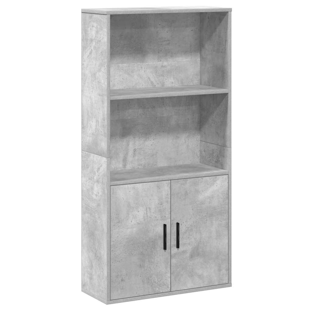 Bookshelf Concrete Grey 60x24x120 cm Wood Material