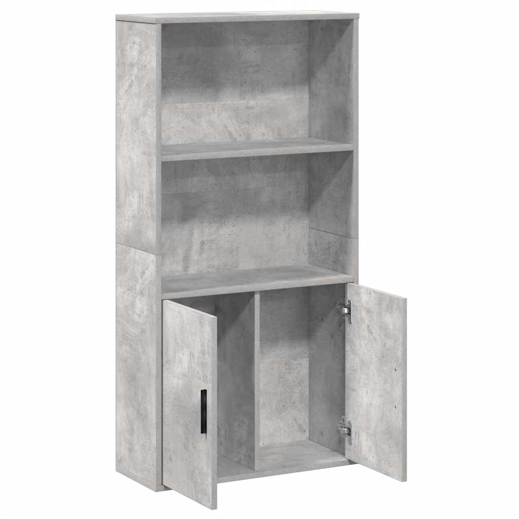 Bookshelf Concrete Grey 60x24x120 cm Wood Material