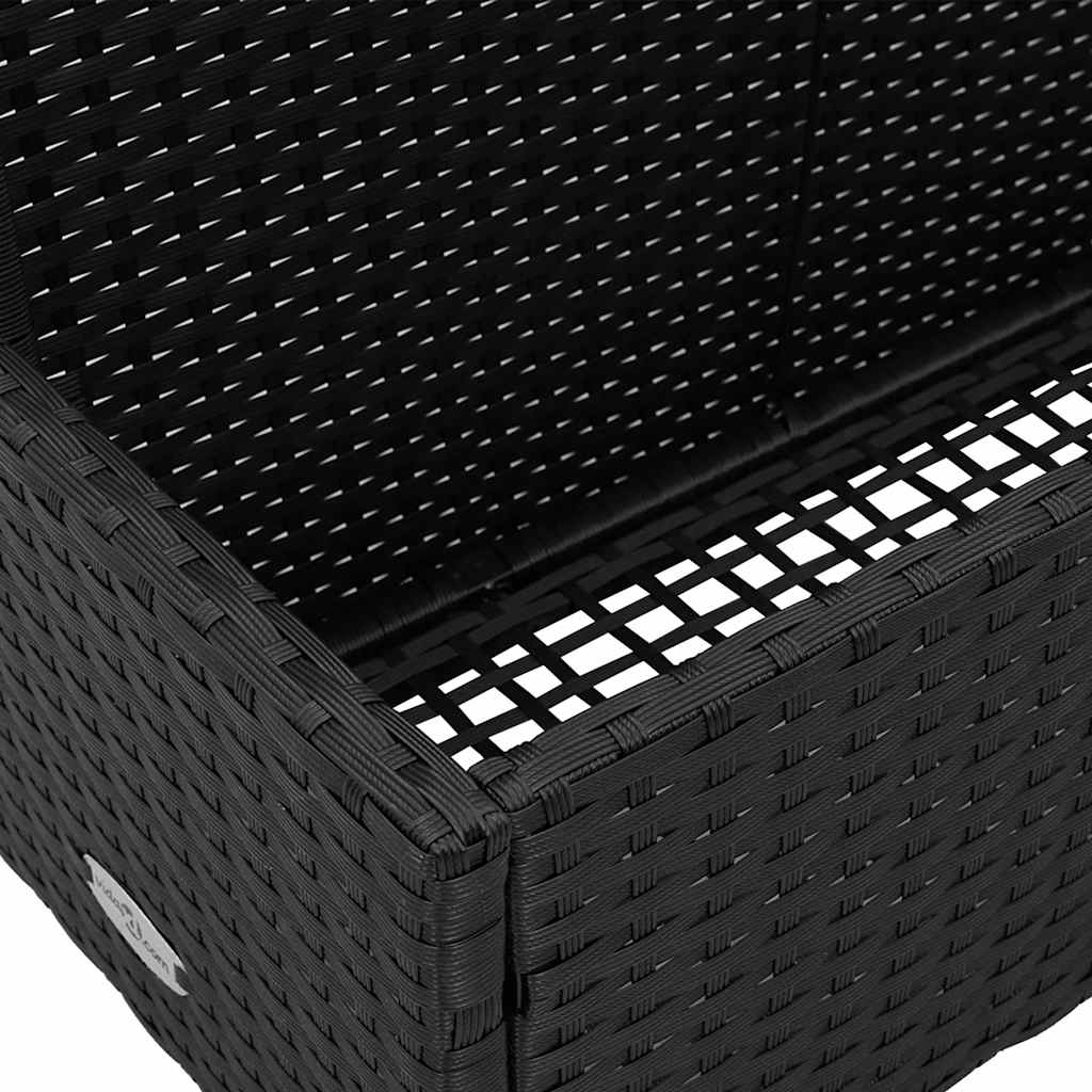 Pool Storage Container Black 110x100x57 cm Poly Rattan