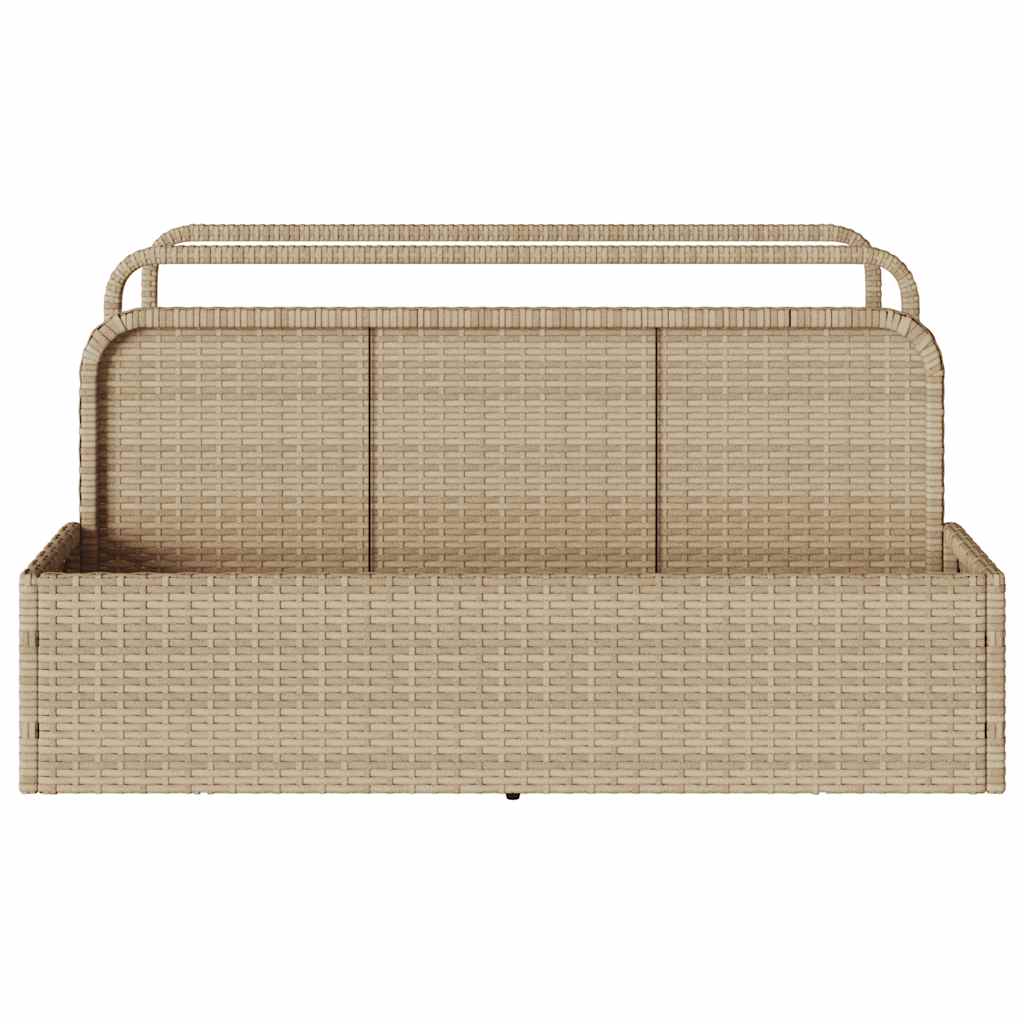 Pool Aufbewahrungsbehälter Beige 110x100x57 cm Poly Rattan