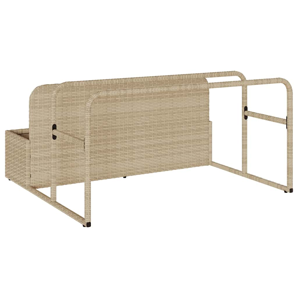 Pool Aufbewahrungsbehälter Beige 110x100x57 cm Poly Rattan