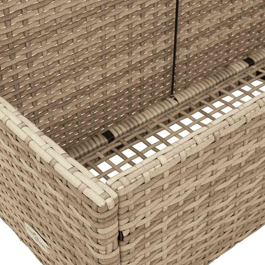 Pool Aufbewahrungsbehälter Beige 110x100x57 cm Poly Rattan