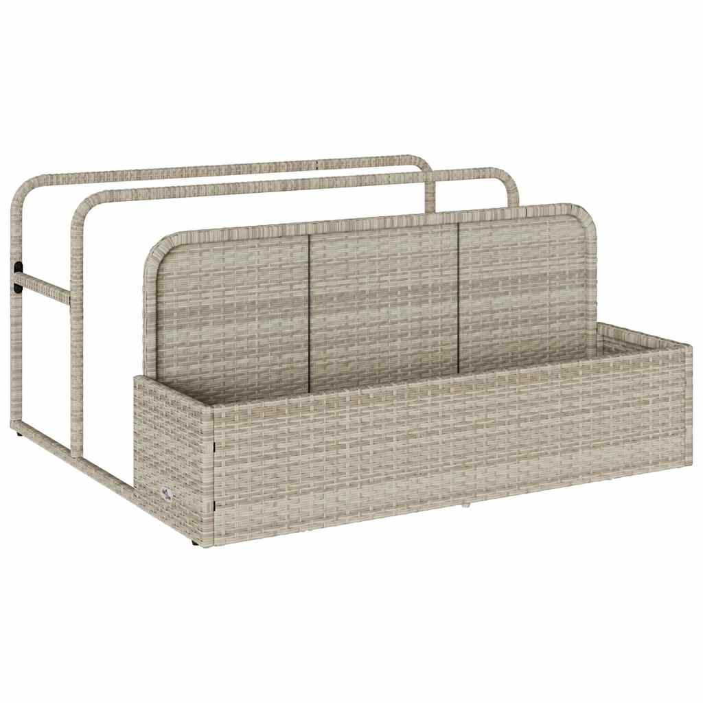 Pool Storage Container Light Grey 110x100x57 cm Poly Rattan