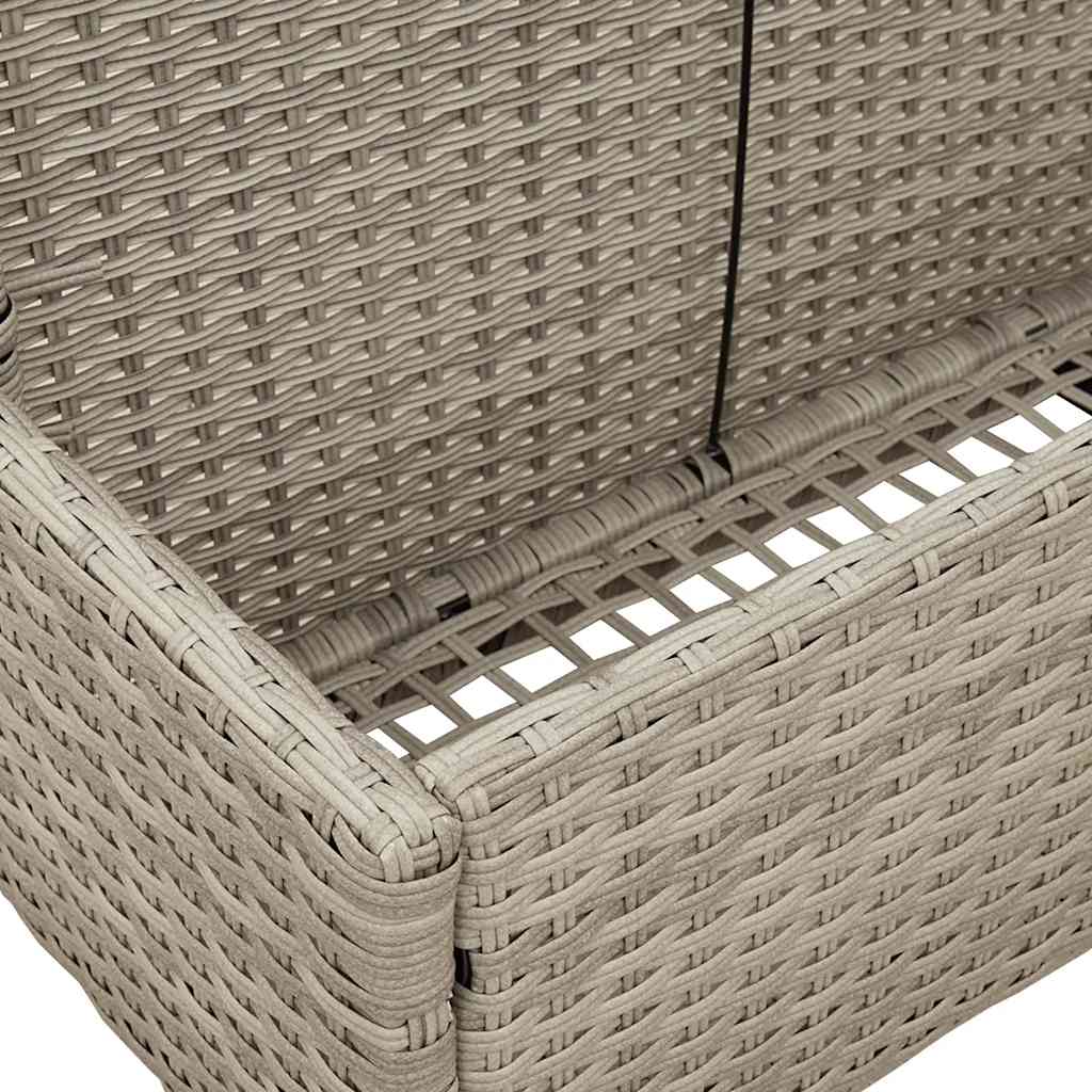 Pool Storage Container Light Grey 110x100x57 cm Poly Rattan