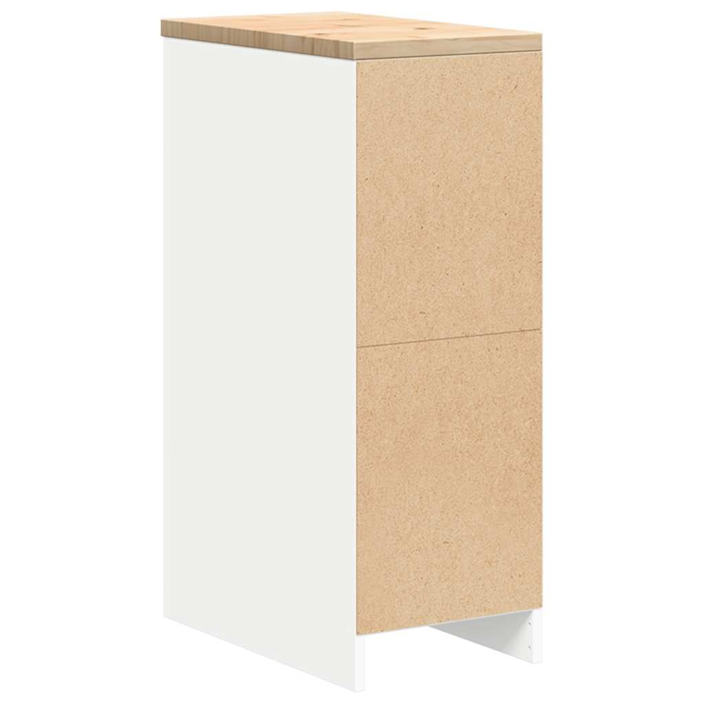 Garage Storage Cabinet White 30x51x85 cm Solid Pine