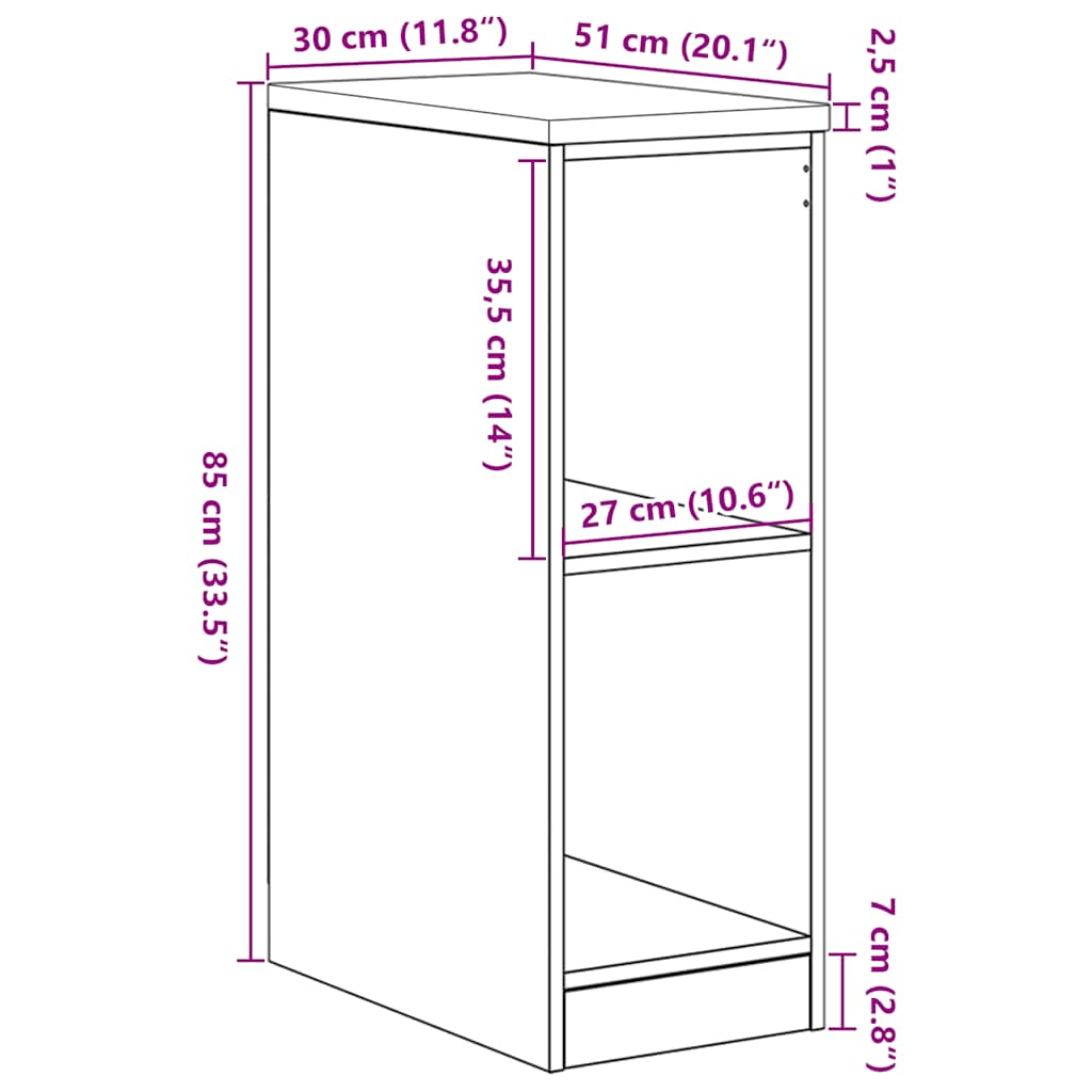 Garage Storage Cabinet White 30x51x85 cm Solid Pine