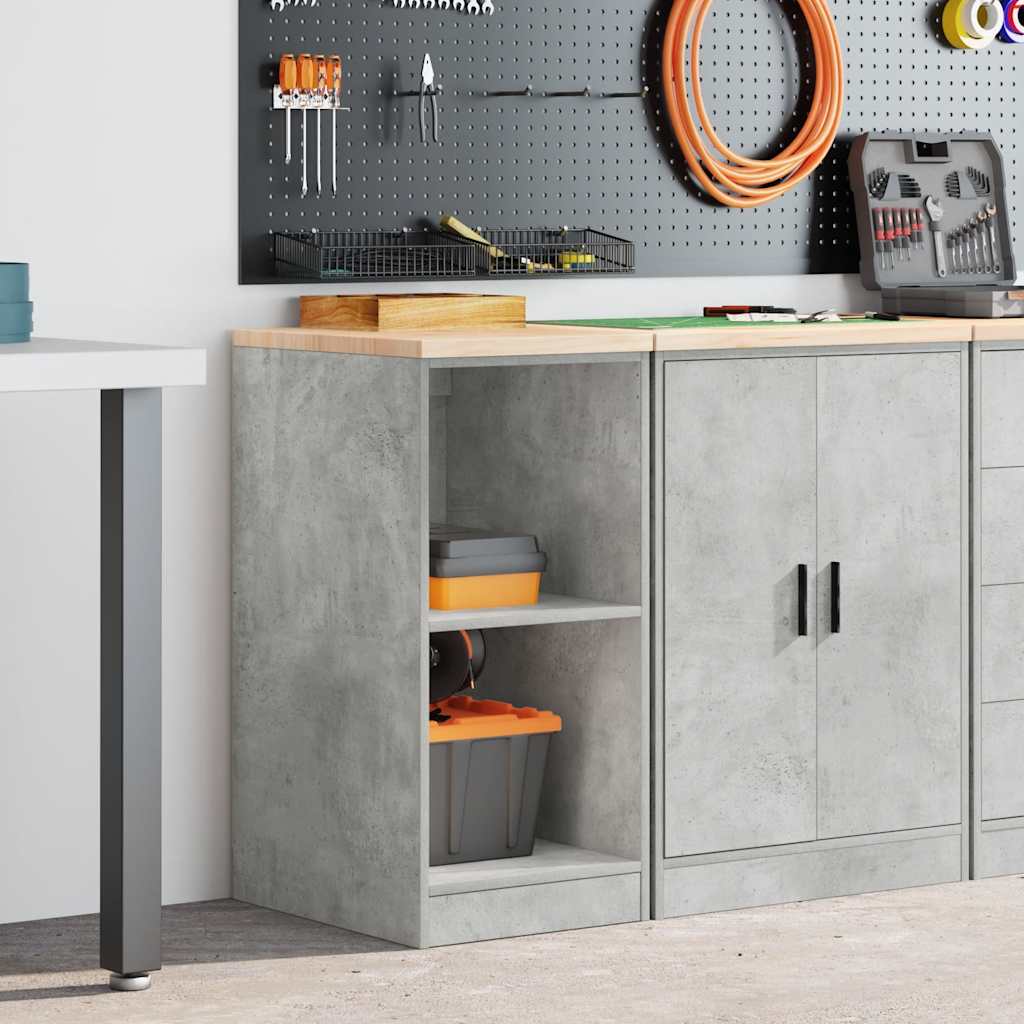 Garage Storage Cabinet Concrete Gray Solid Pine