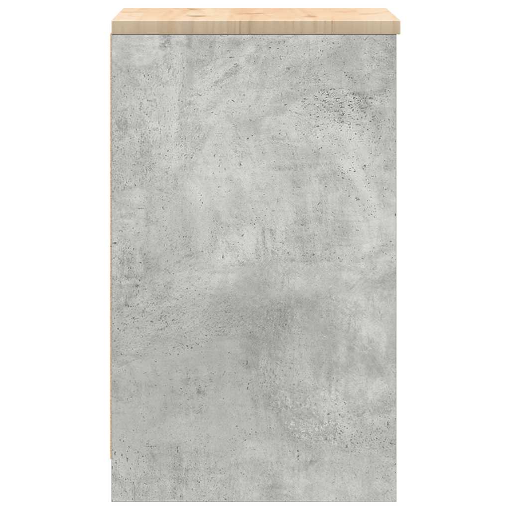 Garage Storage Cabinet Concrete Gray Solid Pine