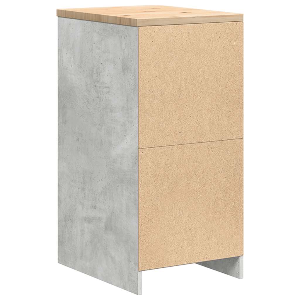 Garage Storage Cabinet Concrete Gray Solid Pine