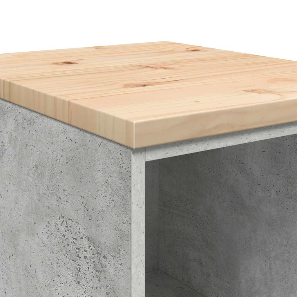 Garage Storage Cabinet Concrete Gray Solid Pine