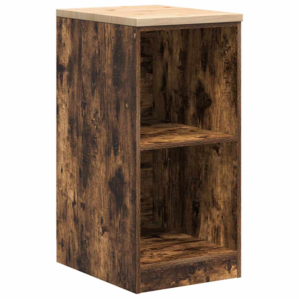 Garage Storage Cabinet Smoked Oak Solid Pine