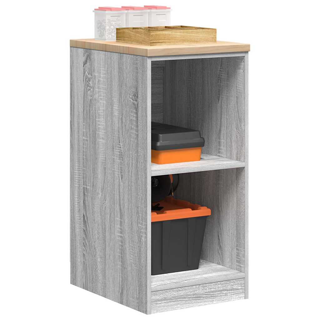 Garage Storage Cabinet Gray Sonoma Solid Pine