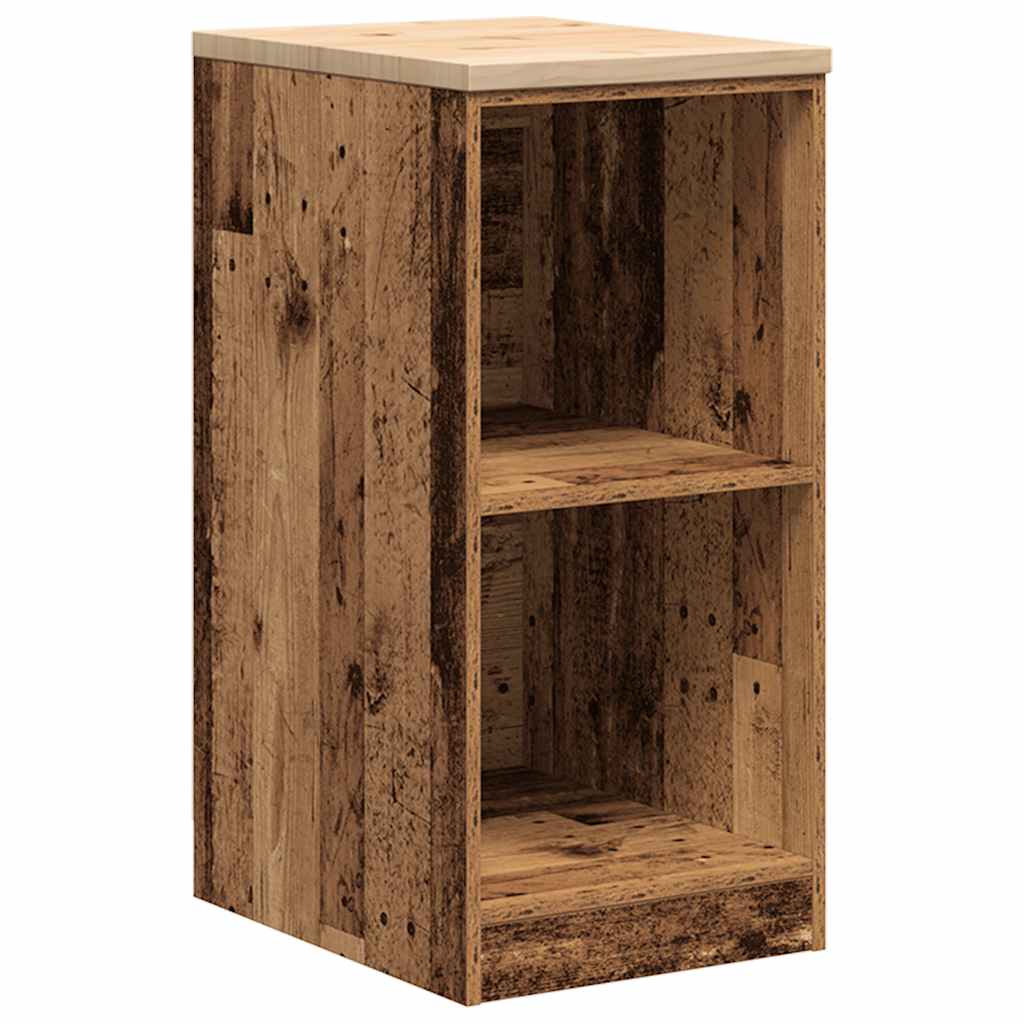 Garage storage cabinet reclaimed wood look solid pine