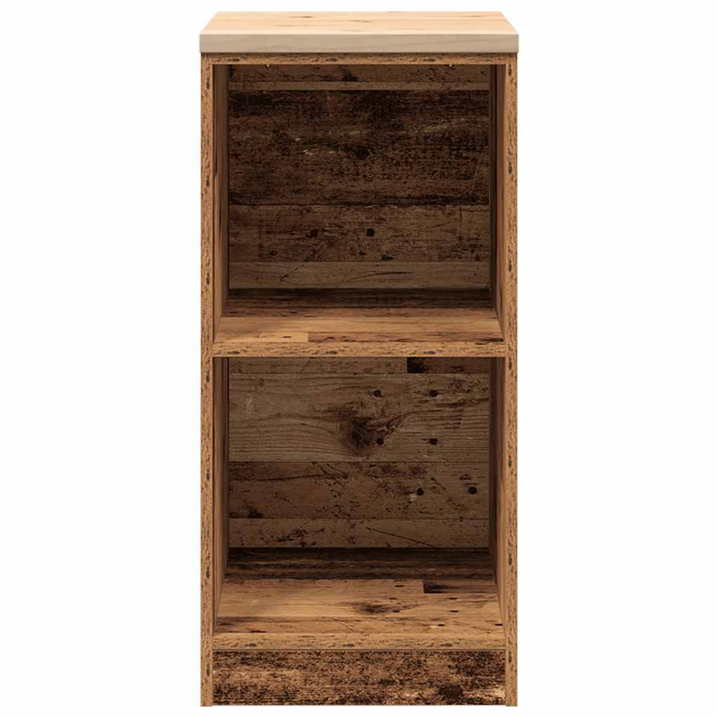 Garage storage cabinet reclaimed wood look solid pine