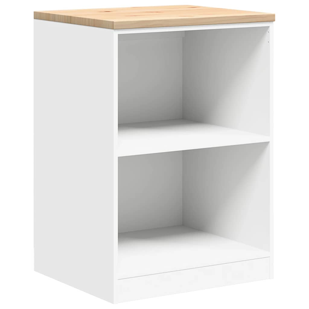 Garage Storage Cabinet White 60x51x85 cm Solid Pine