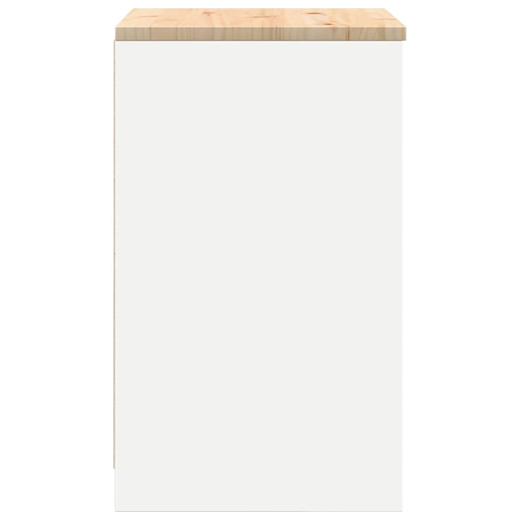 Garage Storage Cabinet White 60x51x85 cm Solid Pine