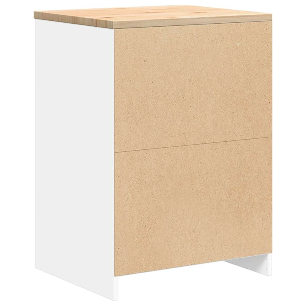 Garage Storage Cabinet White 60x51x85 cm Solid Pine