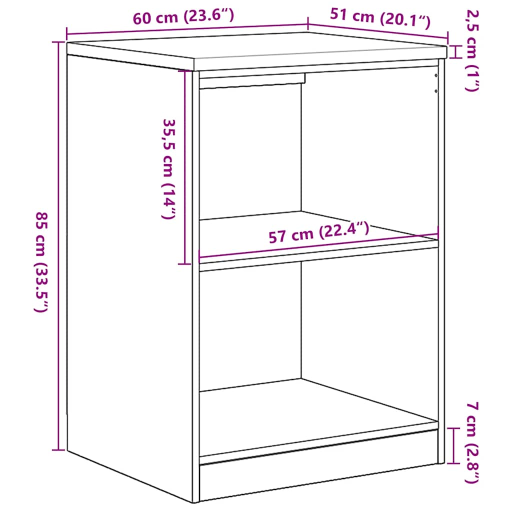 Garage Storage Cabinet White 60x51x85 cm Solid Pine