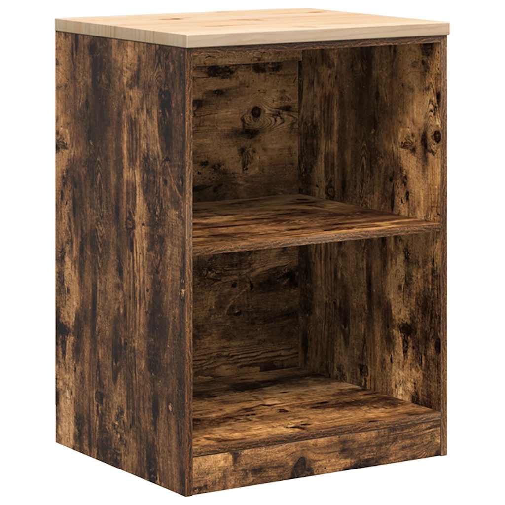 Garage storage cabinet smoked oak solid pine