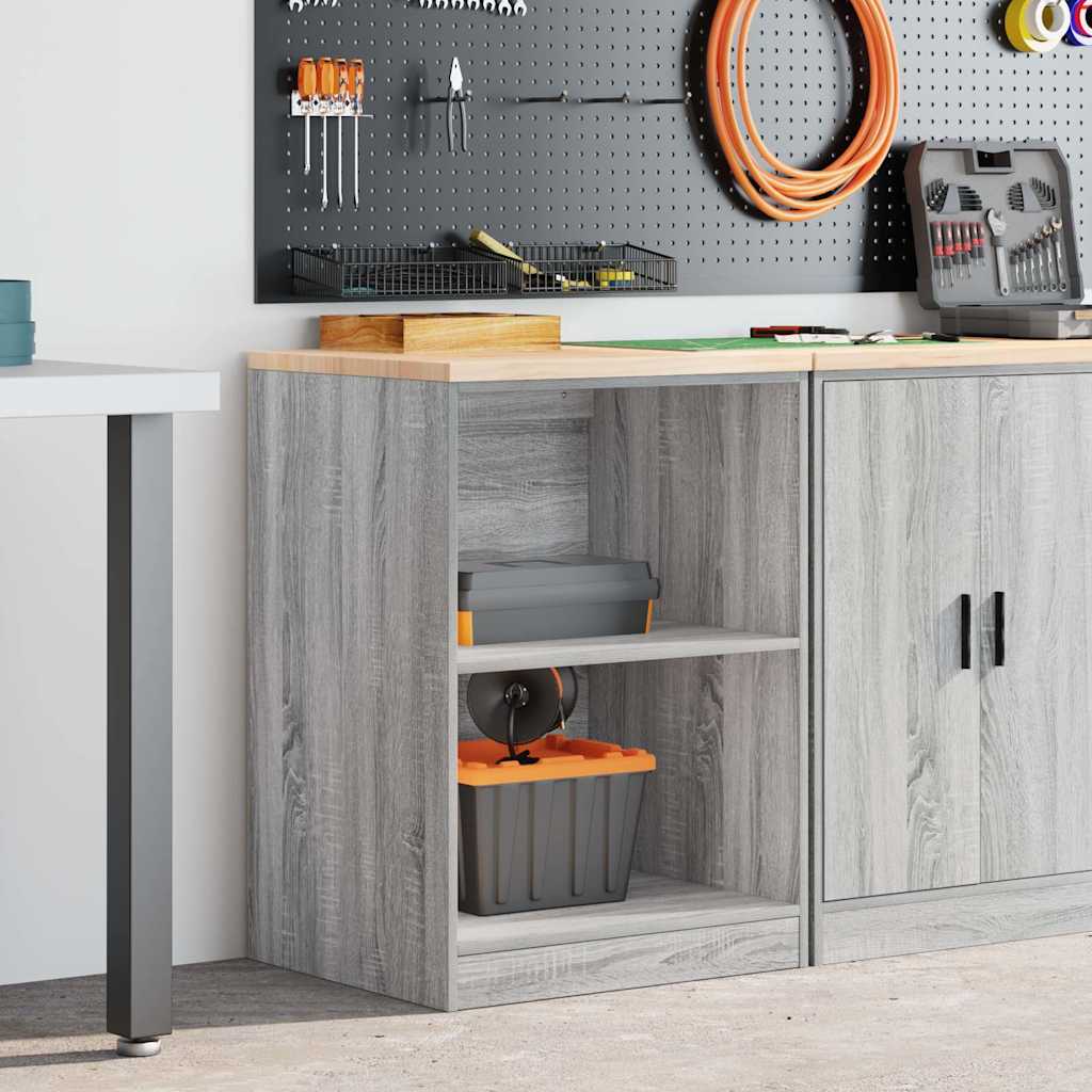 Garage Storage Cabinet Gray Sonoma Solid Pine