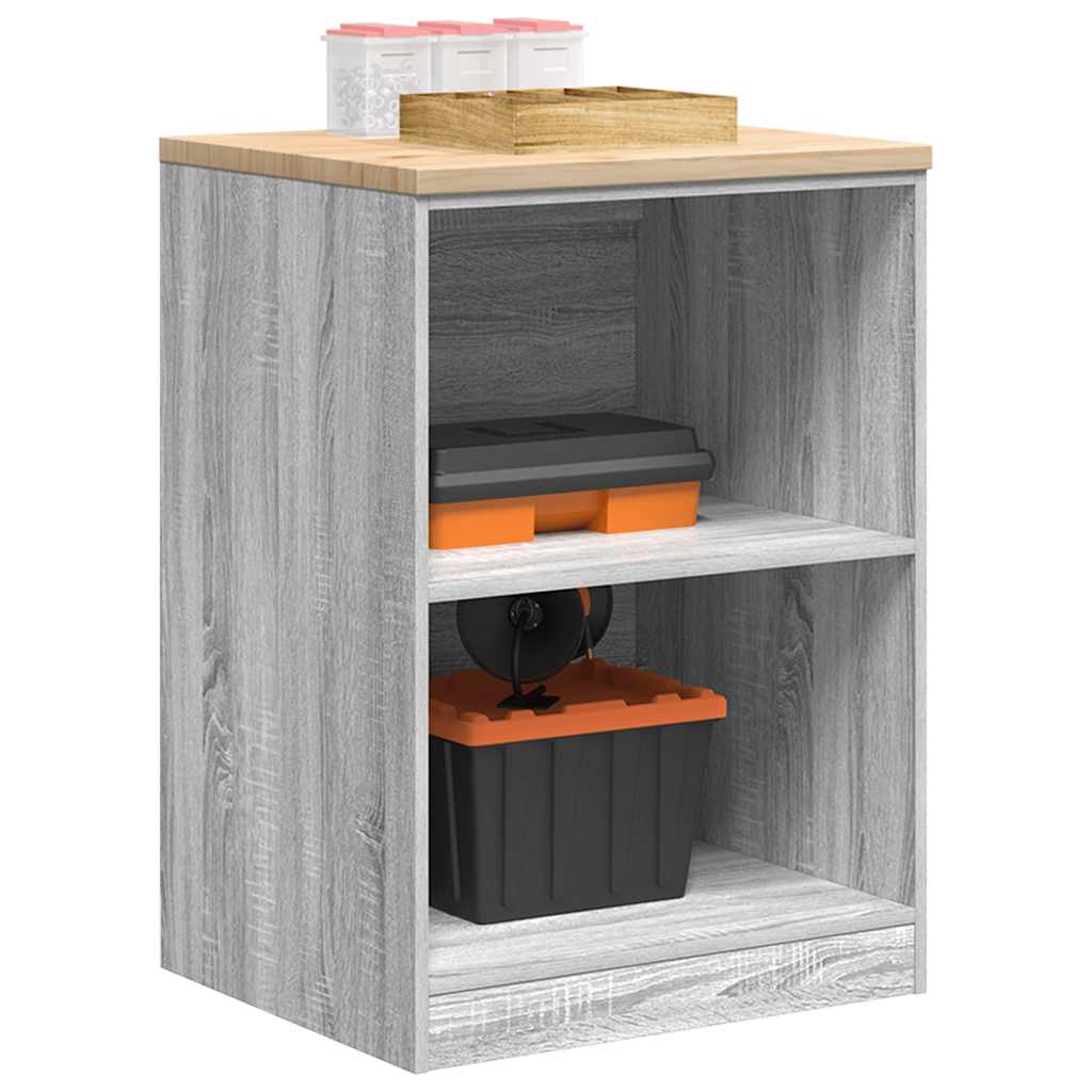 Garage Storage Cabinet Gray Sonoma Solid Pine