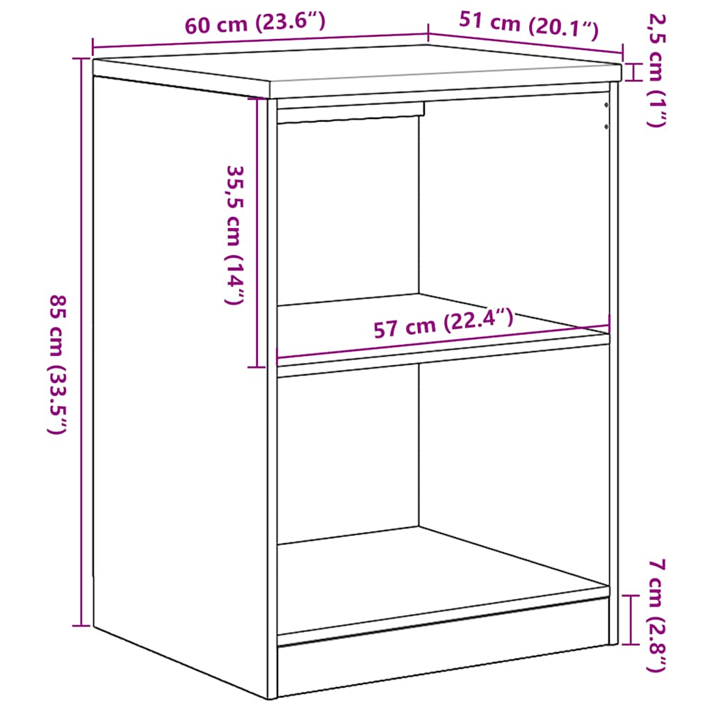 Garage storage cabinet 60x51x85 cm solid pine