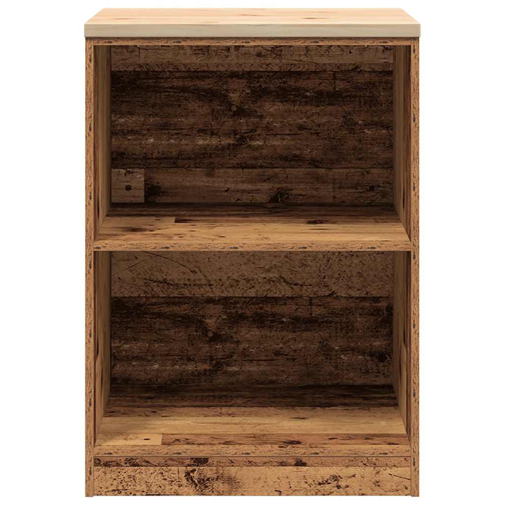 Garage storage cabinet reclaimed wood look solid pine