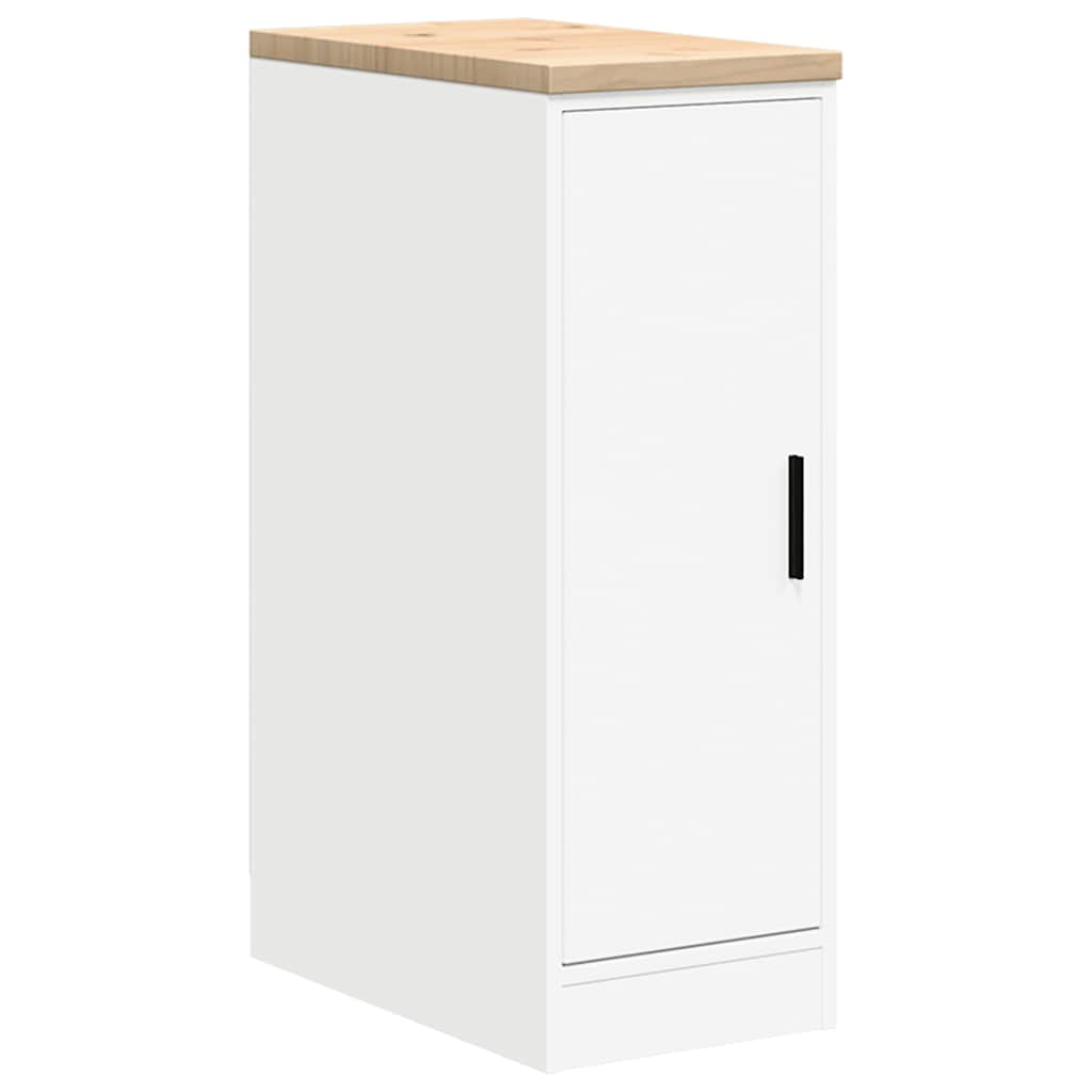 Garage Storage Cabinet White 30x51x85 cm Solid Pine