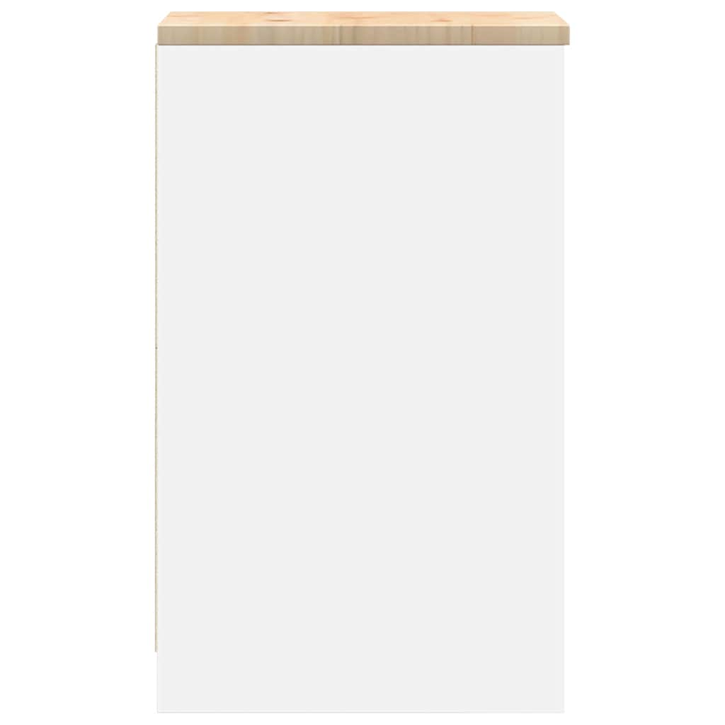 Garage Storage Cabinet White 30x51x85 cm Solid Pine