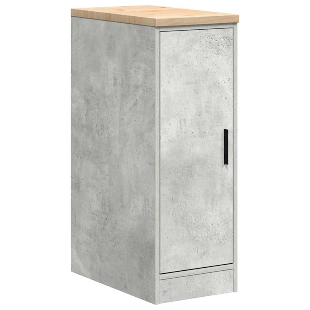 Garage Storage Cabinet Concrete Gray Solid Pine