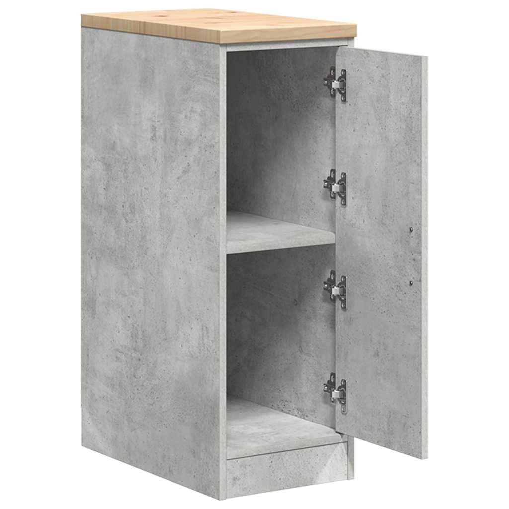 Garage Storage Cabinet Concrete Gray Solid Pine