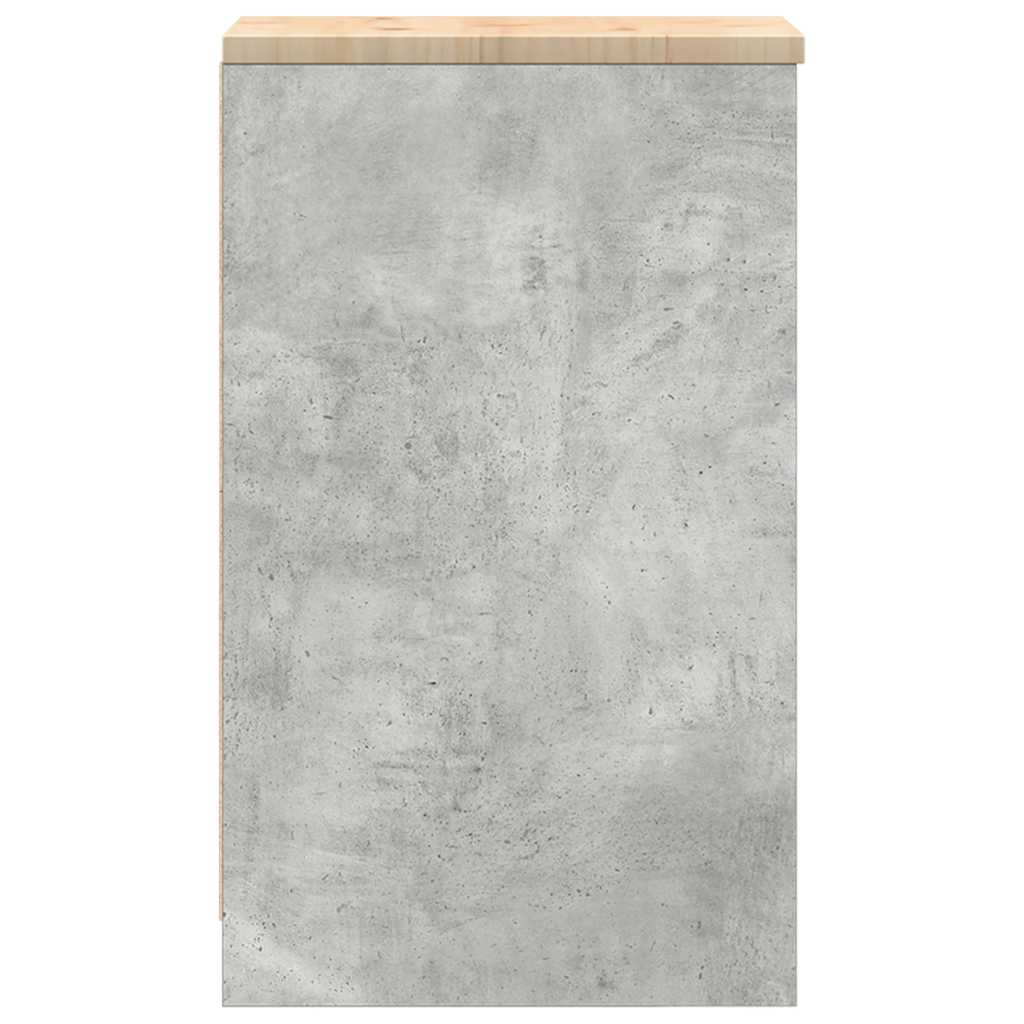 Garage Storage Cabinet Concrete Gray Solid Pine